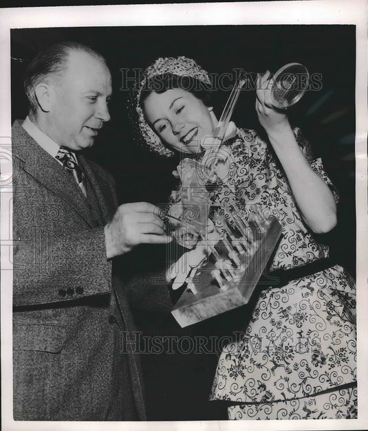 1951 Ray Quackenbush, Rita Wallace, Plymouth Motor Chassis Display - Historic Images