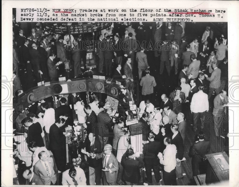 1948 View Of Traders Working On Floor New York Stock Exchange - Historic Images