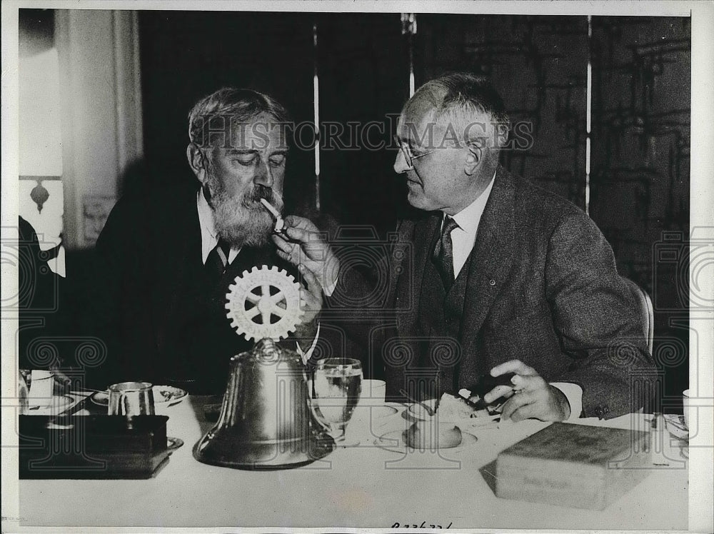 1933 Press Photo Dr Edouard Willems, U of Brussels, Dr Wm Pearson,Hanemann Coll. - Historic Images