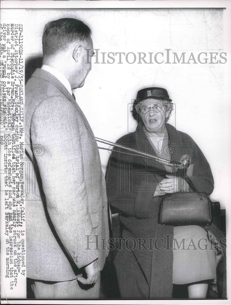 1955 Mrs. Marian Morgan, J. Frank Coaxley, Burton W. Abbott Trial - Historic Images
