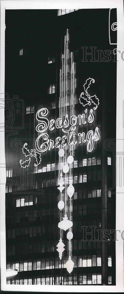 1966 Public square Christmas decorations - Historic Images