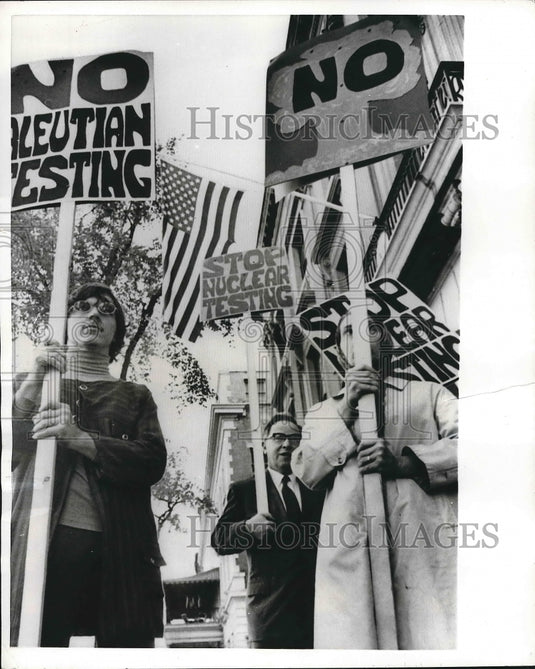 1969 Canadians protest United States underground nuclear explosion - Historic Images