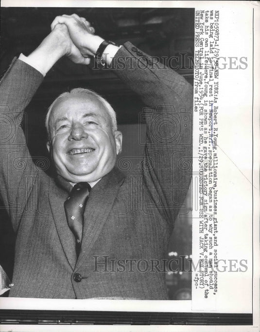 1958 Press Photo Robert R Young, Texas RR magnate - Historic Images