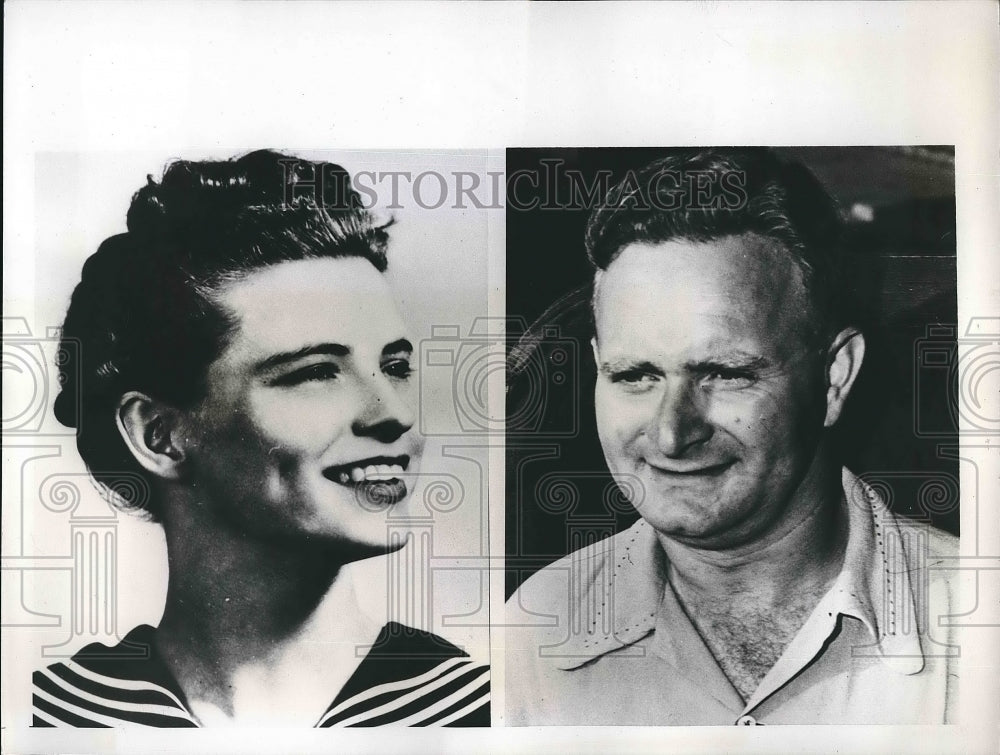 1947 Press Photo Elizabeth Meade and Manny Hollander victims of nerve disease-Historic Images