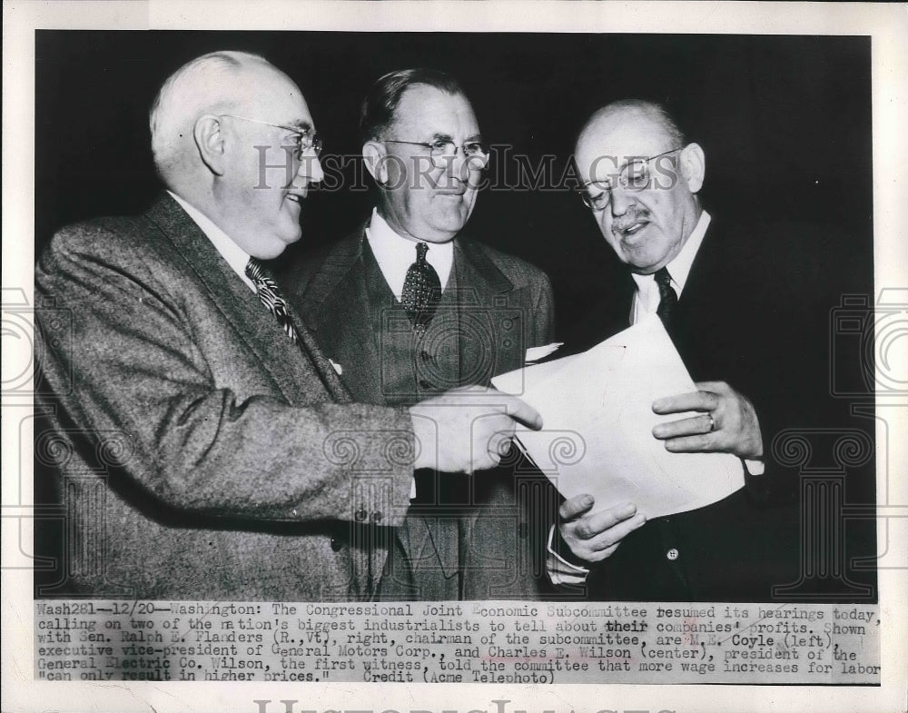 1948 The Congressional Joint Economic Subcommittee are Sen. Ralph - Historic Images