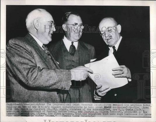 1948 The Congressional Joint Economic Subcommittee are Sen. Ralph - Historic Images