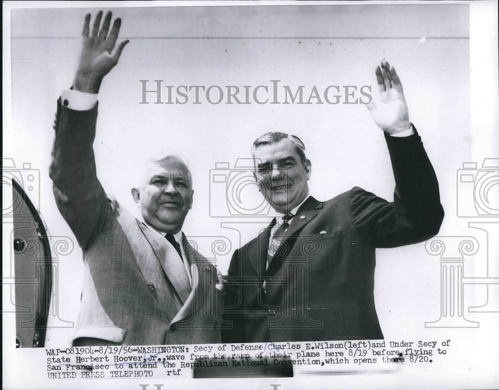 1956 Secy of Defense Charles Wilson and Herbert Hoover Jr. - Historic Images