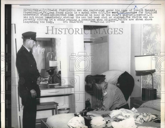 1959 San Francisco scene of murder of Joseph Mazeski  - Historic Images
