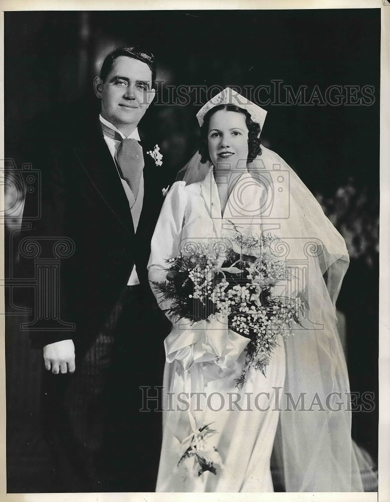 1937 President's bodyguard Thomas Qualters & bride Arlene Eade - Historic Images