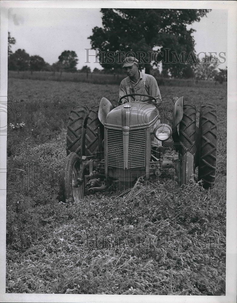 Earl Miller Mowing hay  - Historic Images