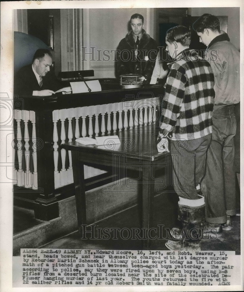 1949 Albany, NY Ed Moore &amp; Rob Weaver charged with 1st degree murder - Historic Images