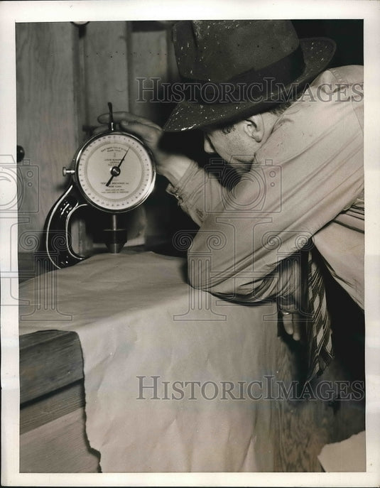 1940 Newsprint Paper Measured for Thickness  - Historic Images