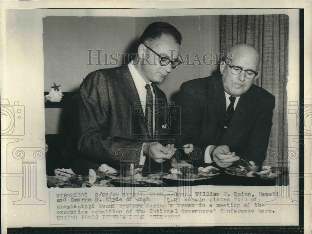 1959 Govs, Wm Quinn of hawaii & George Clyde of Wash.  - Historic Images