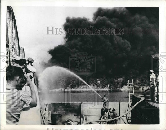 1942 Minila P.I. Pasig River Large Oil Tanks  - Historic Images