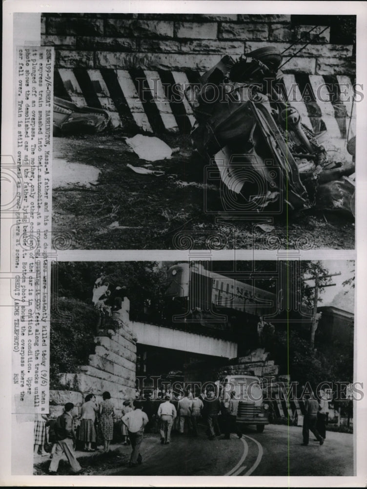 1951 Train Wreck On Bridge  - Historic Images