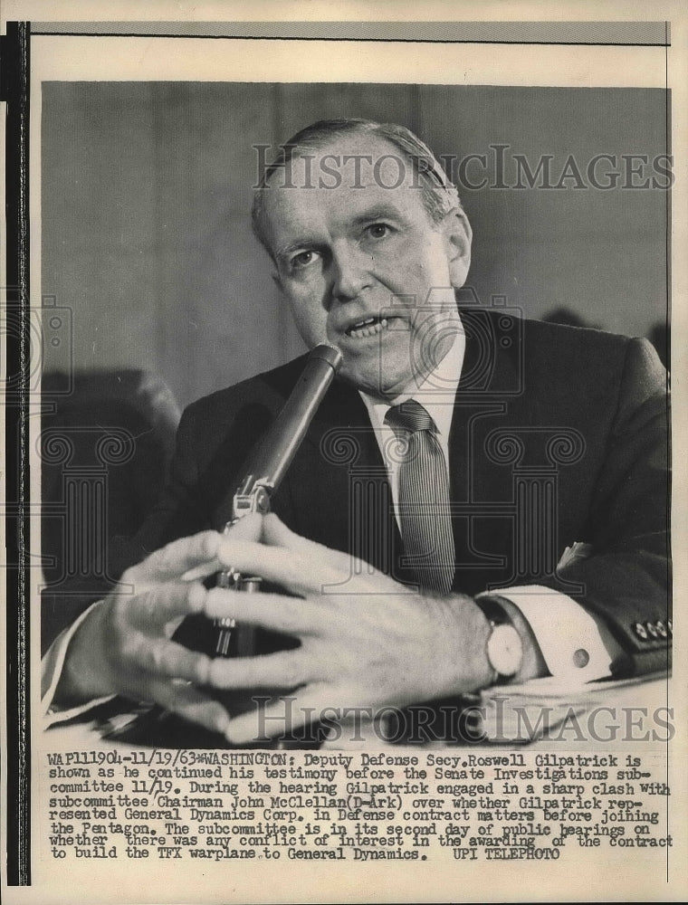 1963 Deputy Defense Sec. Roswell Gilpatrick  - Historic Images