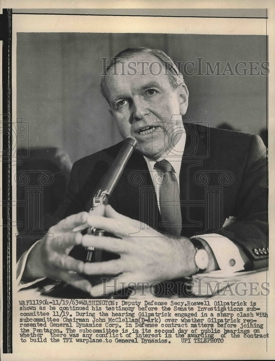 1963 Deputy Defense Sec. Roswell Gilpatrick  - Historic Images