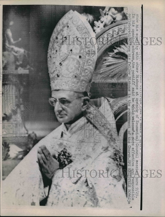 1963 Pope Paul VI at Vatican City in Italy  - Historic Images