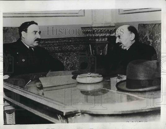 1935 Greek Minister Maximus & Yugoslav Minister Jevtitch  - Historic Images