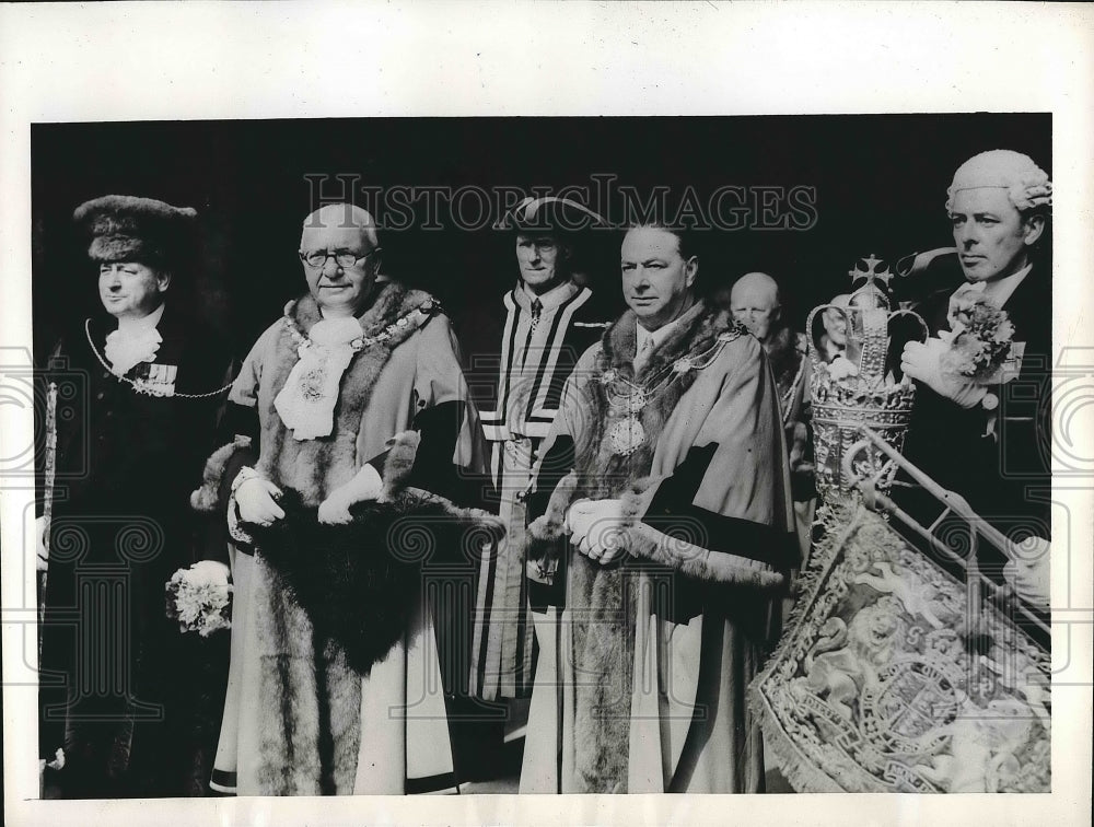 1946 Press Photo Lord Maor of London, Sir Bracewell Smith &amp; Sir Charles Davis - Historic Images