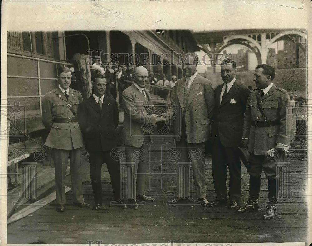 1930 Adj Wm Ladd of COnn, Gov J Trumbull, Mayor W Patterson,Bossi - Historic Images