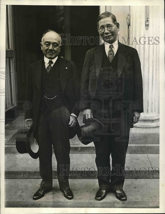 1933 Japanese member of Parliament Kaju Nakamura w/ Katsuji Debuchi - Historic Images