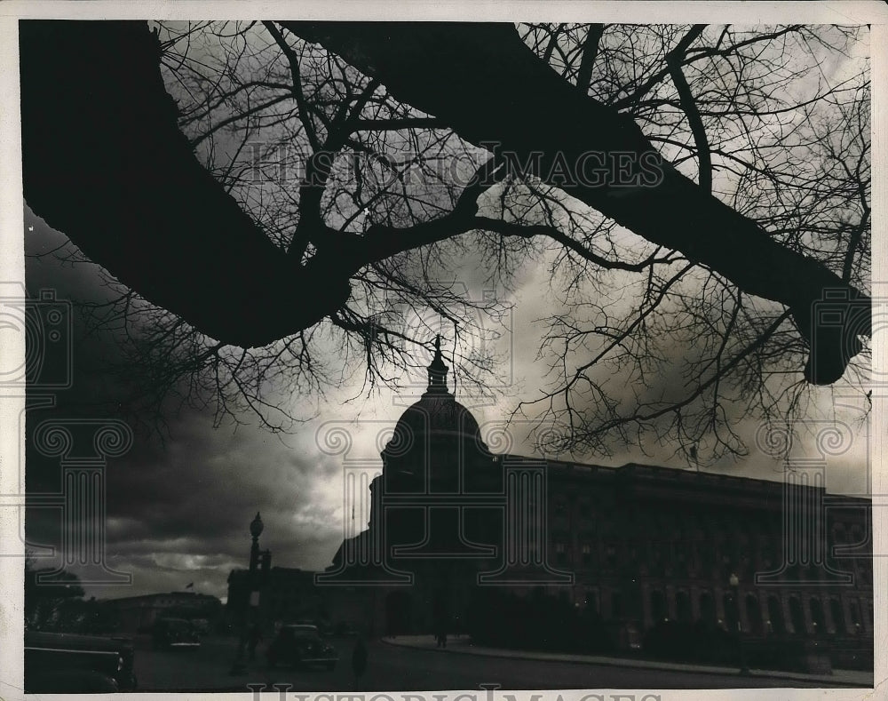 1938 Trees & clouds surrounding the D.C. Capitol  - Historic Images
