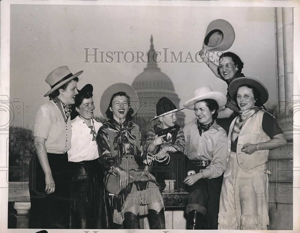 1938 Wyo Society party in D.C. A Doherty, Y Hughes, H Schwartz, - Historic Images