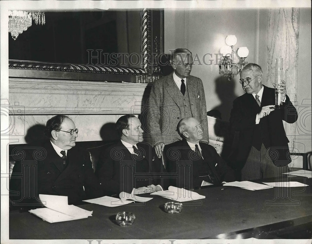 1932 Press Photo Prof Y Henderson of Yale, Sens H Hatfield,R Buckley,Metcalf, - Historic Images