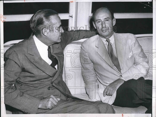 1955 Press Photo Ill Gov. Averell Harriman & Adlai Stevenson - nea90919 - Historic Images