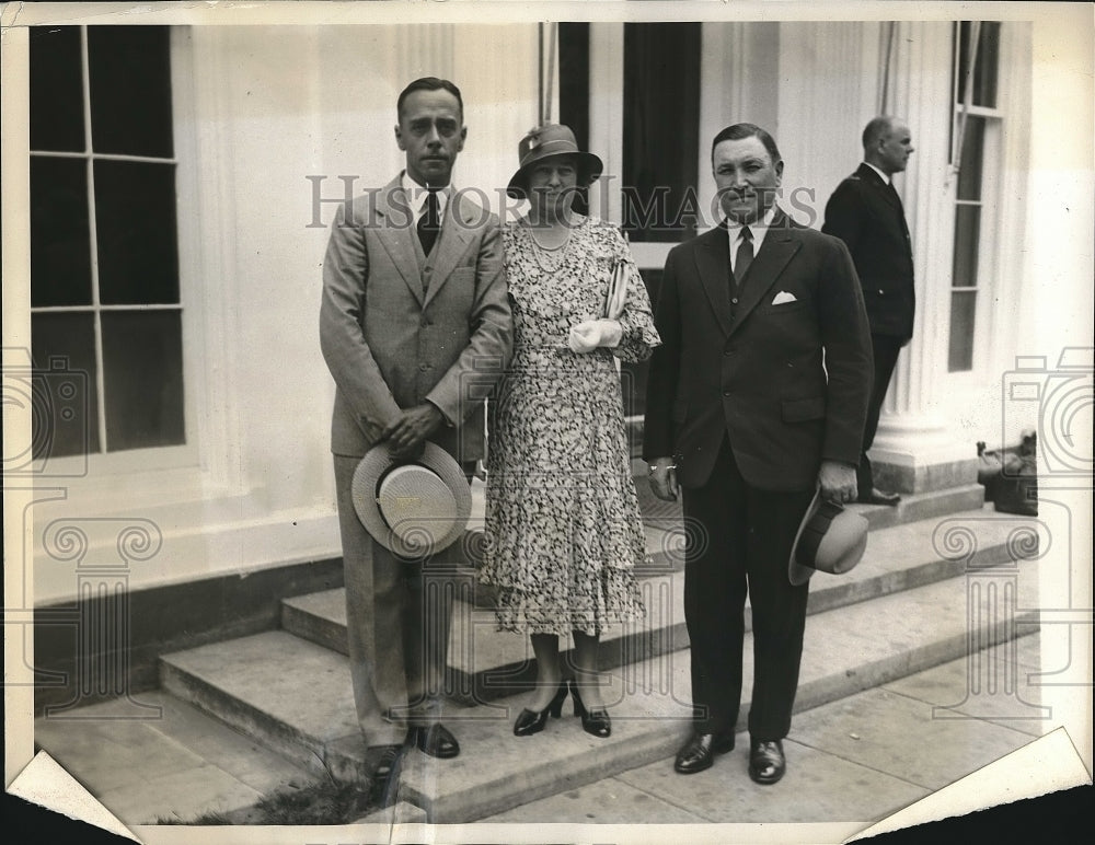 1932 S African Minister NC Havenga & wife & Eric Louw  - Historic Images