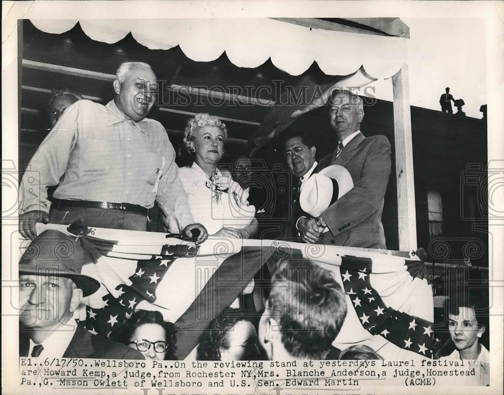 1950 wellsboro, Pa Laurel Festival, Mrs B Anderson, GM Owlett, - Historic Images