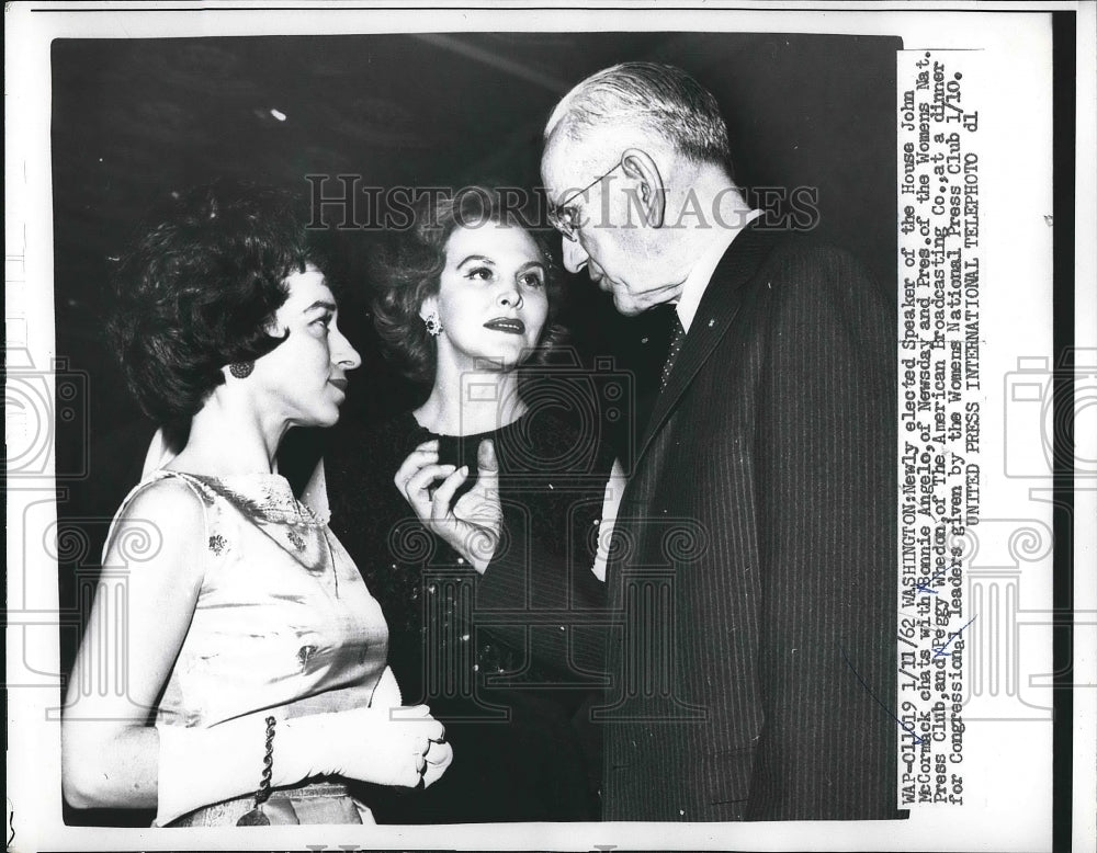 1962 Bonnie Angelo, Peggy Whedon Chat With House Speaker McCormack - Historic Images