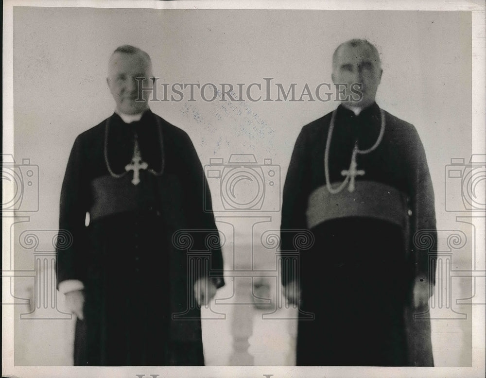1937 Press Photo Monsignors Joseph LeGomaze and Jean Marie San tell of massacre - Historic Images