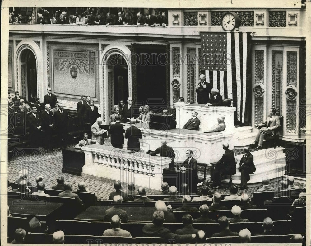 1929 Press Photo British Premier Ramsay MacDonald Speaking Before Congress - Historic Images