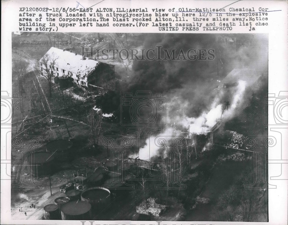 1956 East Alton, Ill Olin Mathieson Chem Corp explosion  - Historic Images
