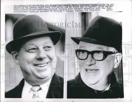 1967 Cook County Defender Gerald Getty, Judge Paschen, Speck Trial - Historic Images
