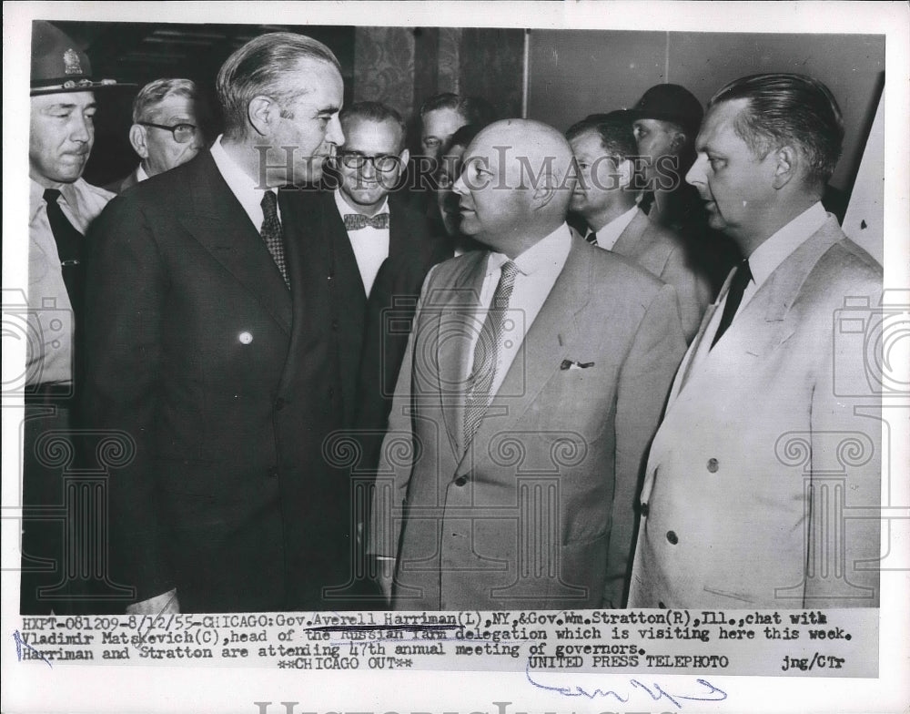 1955 Governor's Averell Harriman & William Stratton  - Historic Images