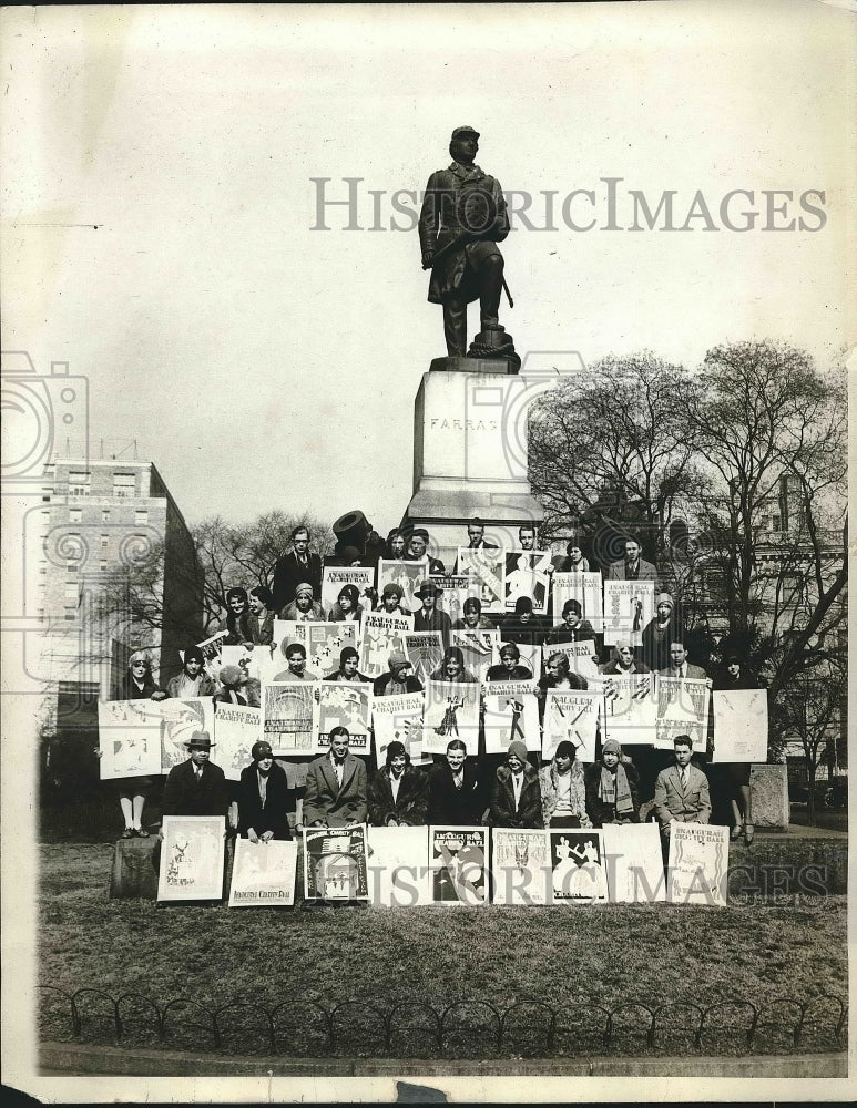 1929 Charity Ball poster contestants at Capitol in D.C.  - Historic Images