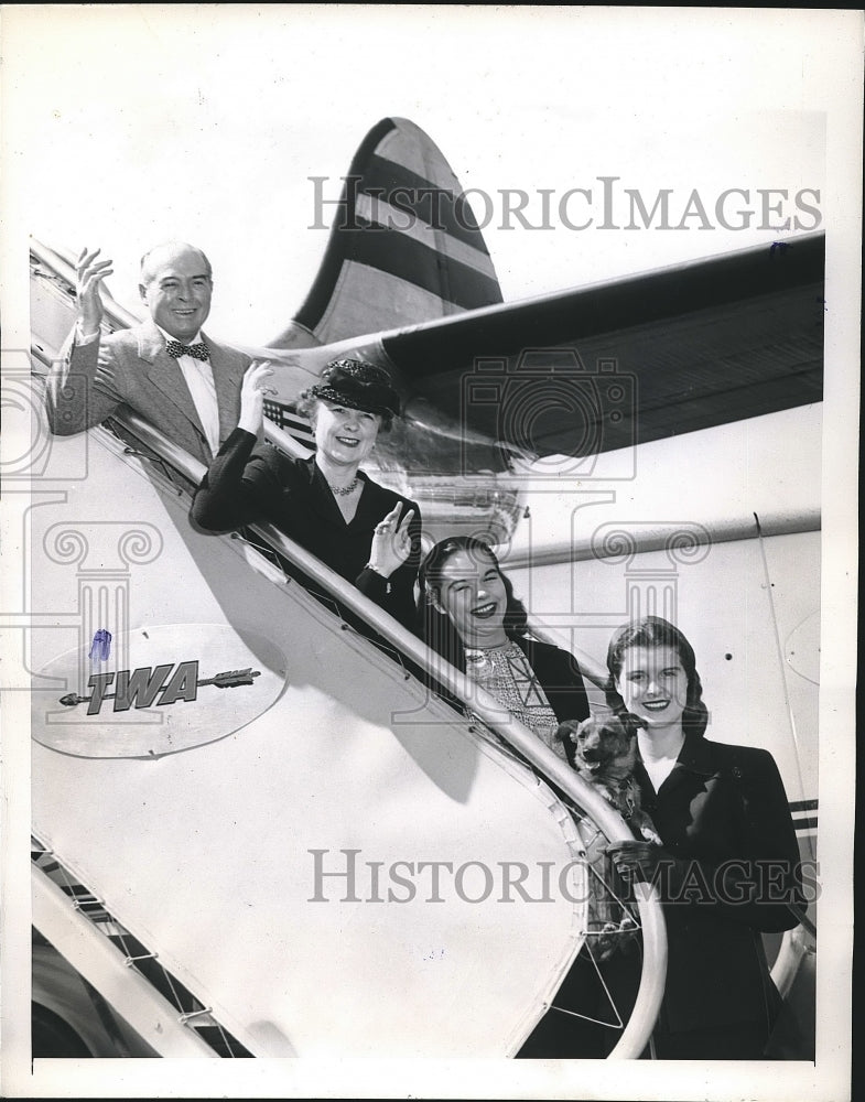1946 Envoy Leland Harrison Leaving for Switzerland with Family - Historic Images