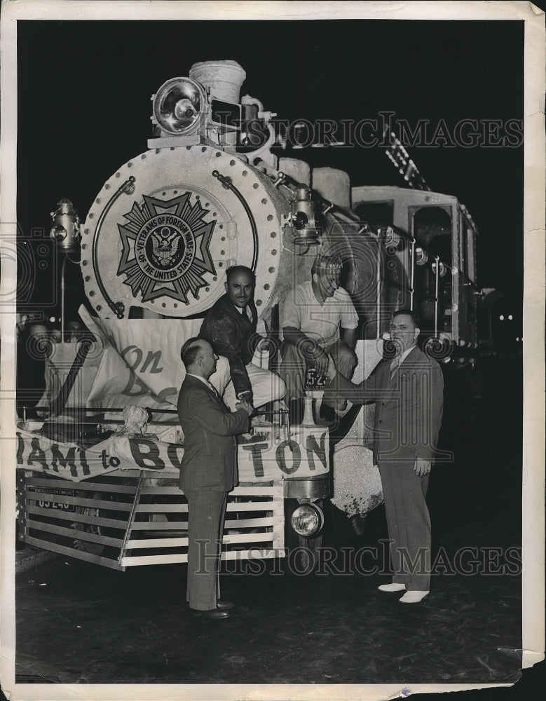 1939 Press Photo F Brack, C Morris,E Riekert of the V.F.W. at Natl Convention - Historic Images