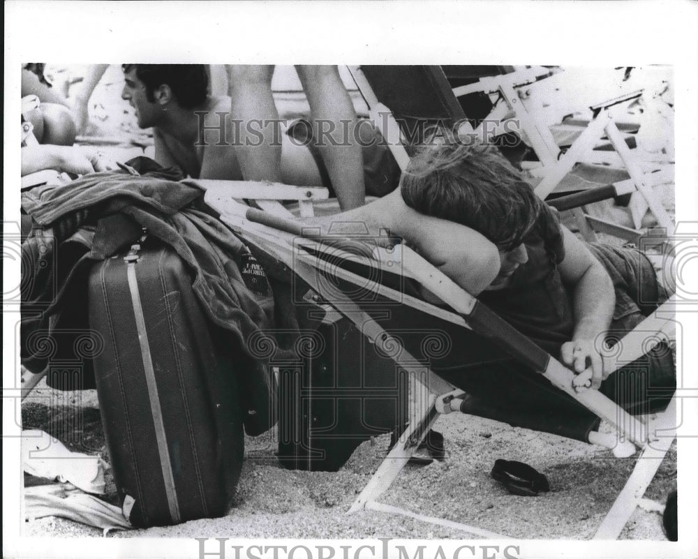 1969 Spring Break Student Naps on Beach, Fort Lauderdale Florida - Historic Images