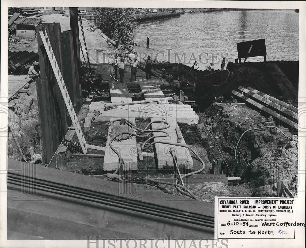1954 Group of Workers for Cuyahoga River Improvement Project - Historic Images