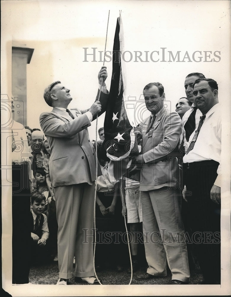1939 Flag Raising As Department of Sanitation Opens Resort - Historic Images