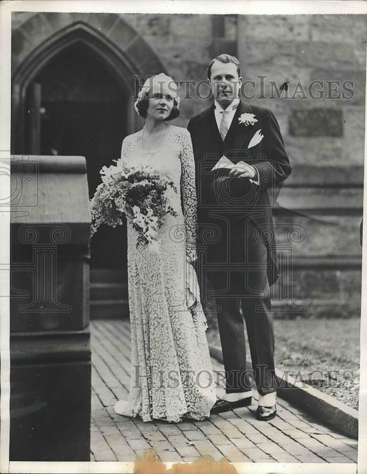 1932 Press Photo Marriage of Agnes Devens to Frederic Cameron Church - nea91617 - Historic Images