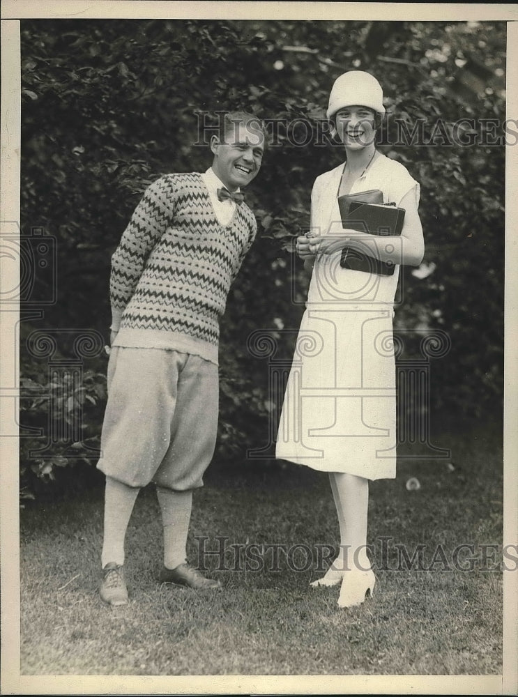 1926 Mrs. Frederick C. Church, Jr. w/ Walter &quot;Doc&quot; Gautreau, 2nd - Historic Images