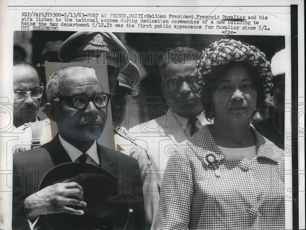 1963 Press Photo Port Au Prince, Haiti, Italian Pres FDuvalier & his wife - Historic Images