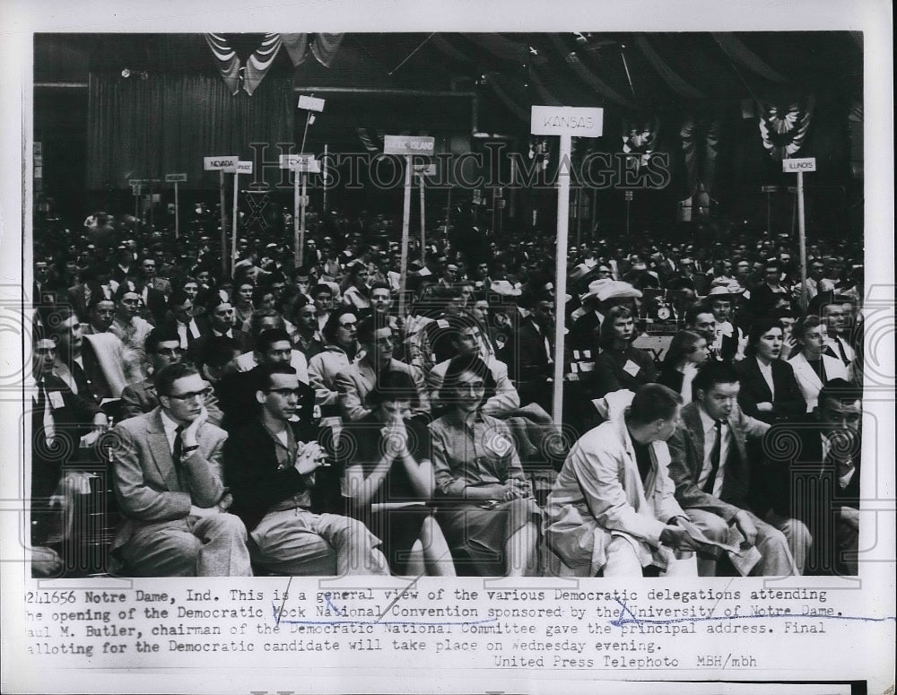 1956 Mock Democrat Convention University of Notre Dame  - Historic Images