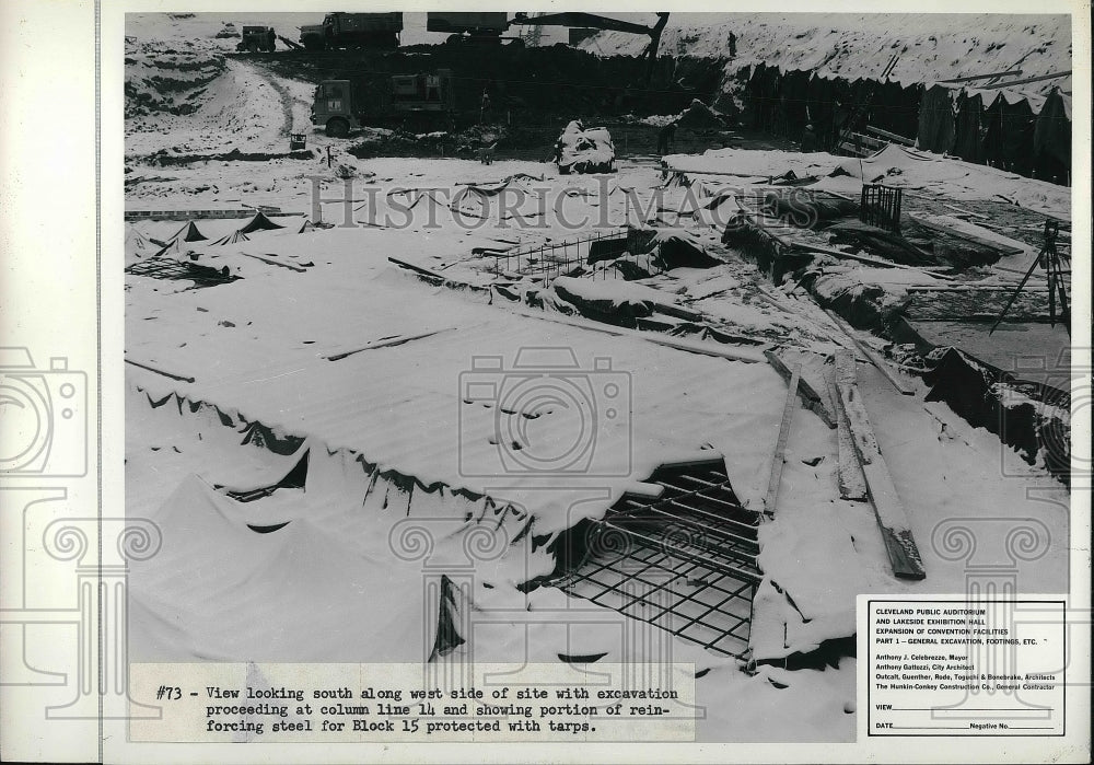Press Photo View Of Construction On West Side Of Cleveland Public Auditorium - Historic Images