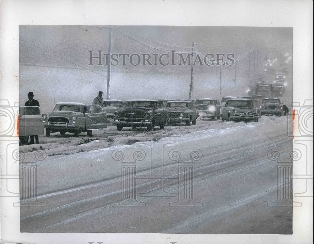 1962 Cars sliding on snow &amp; ice covered roads  - Historic Images